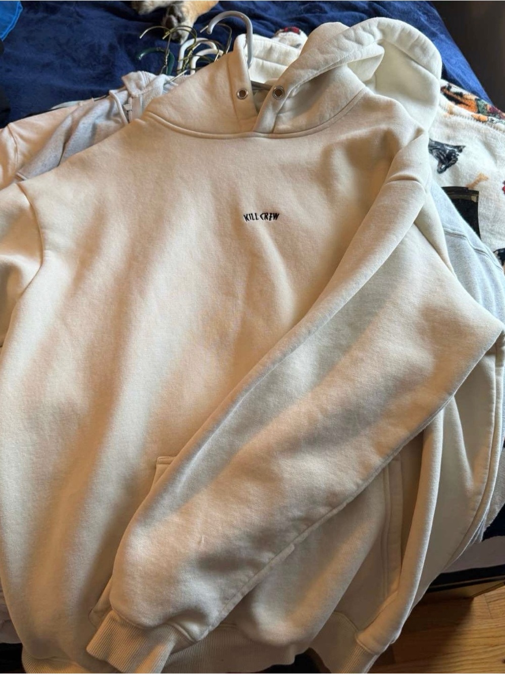 Kill Crew Cream Pullover Hoodie with Small Chest Logo